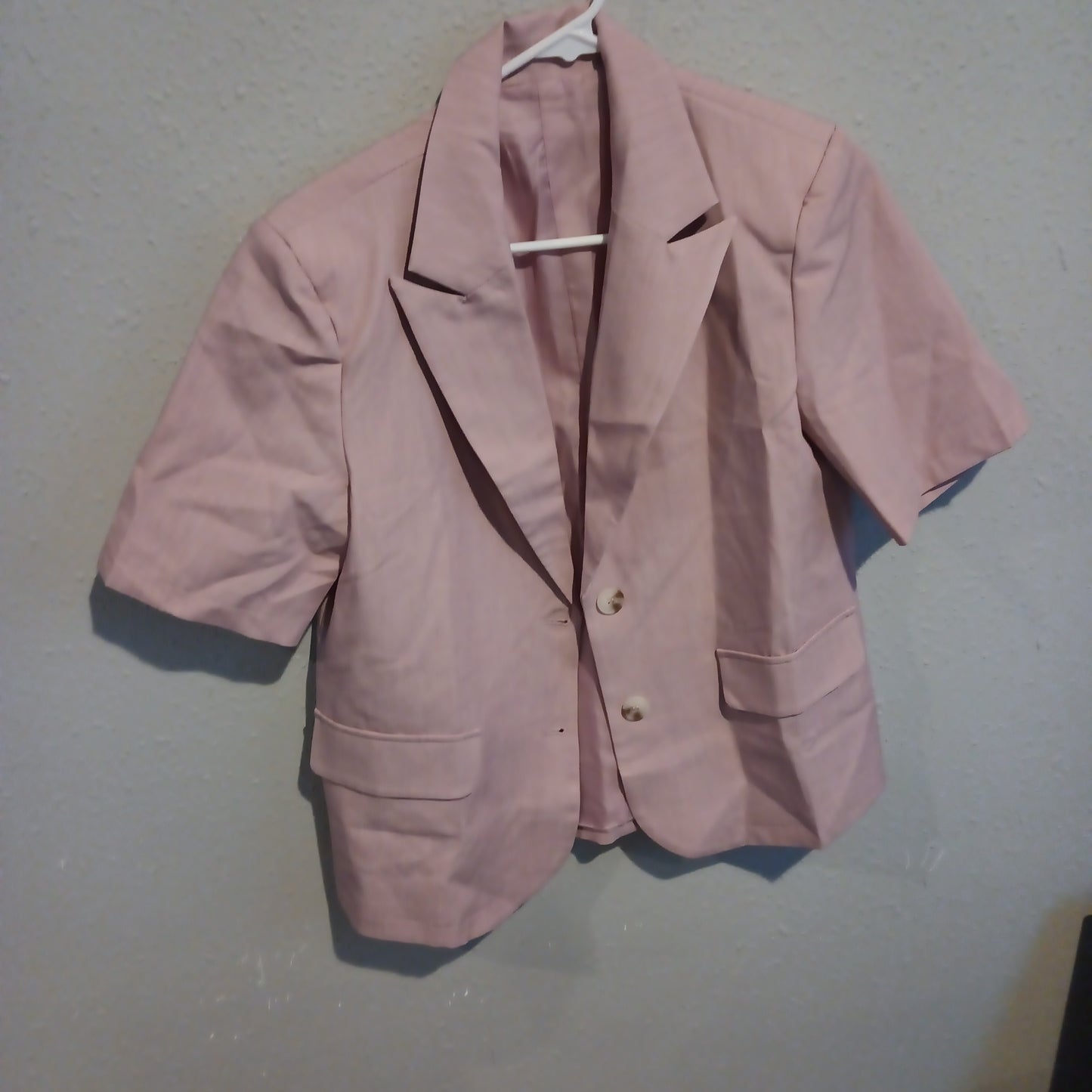 Rose Pink Short Sleeve Blazer - New