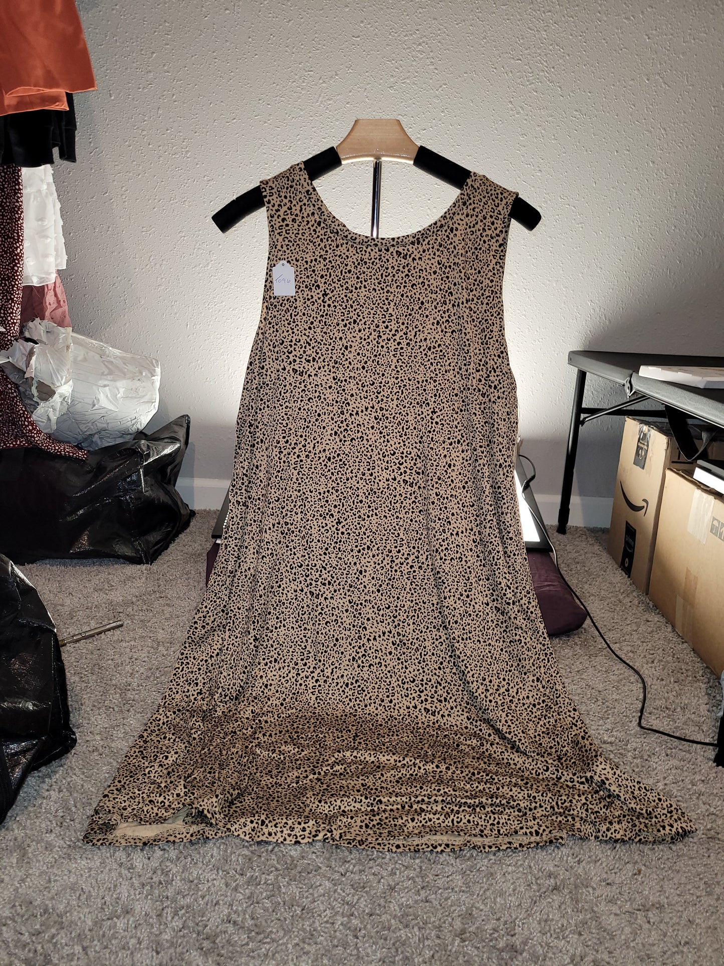 Unbranded Leopard Print Tank Swing Dress - New