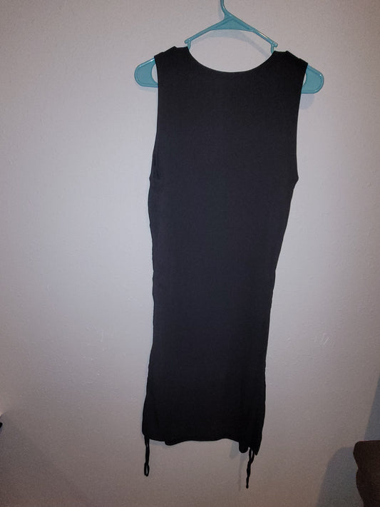 Black BodyCon Rouched Tank Mini Dress - New