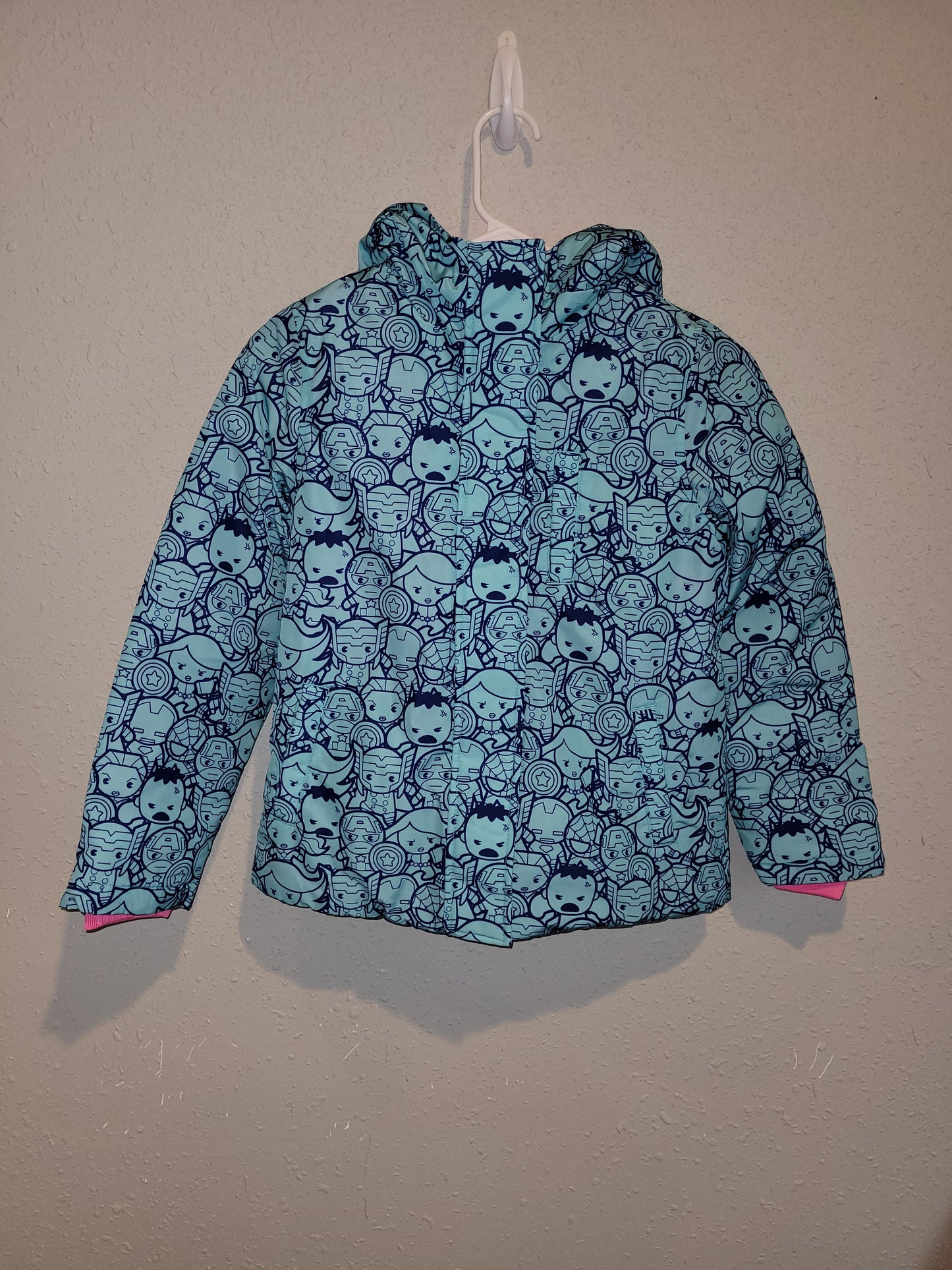 Blue Spotted Zebra Marvel Friends Coat Girls - New