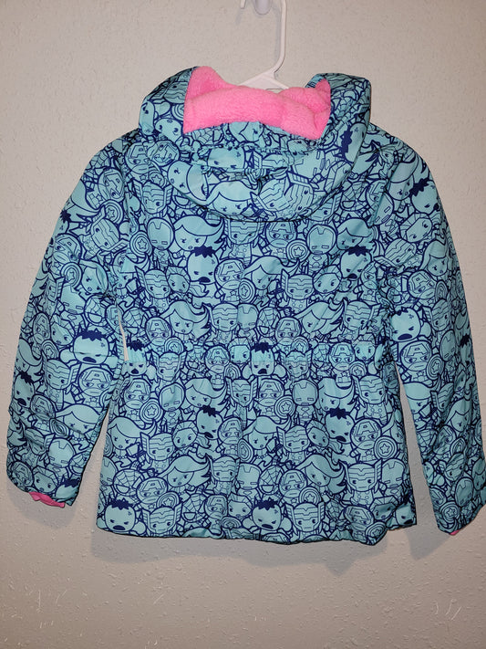 Blue Spotted Zebra Marvel Friends Coat Girls - New