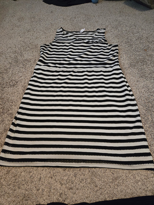 Xhilaration Black and White Striped Tank Top Dress - Gently Used