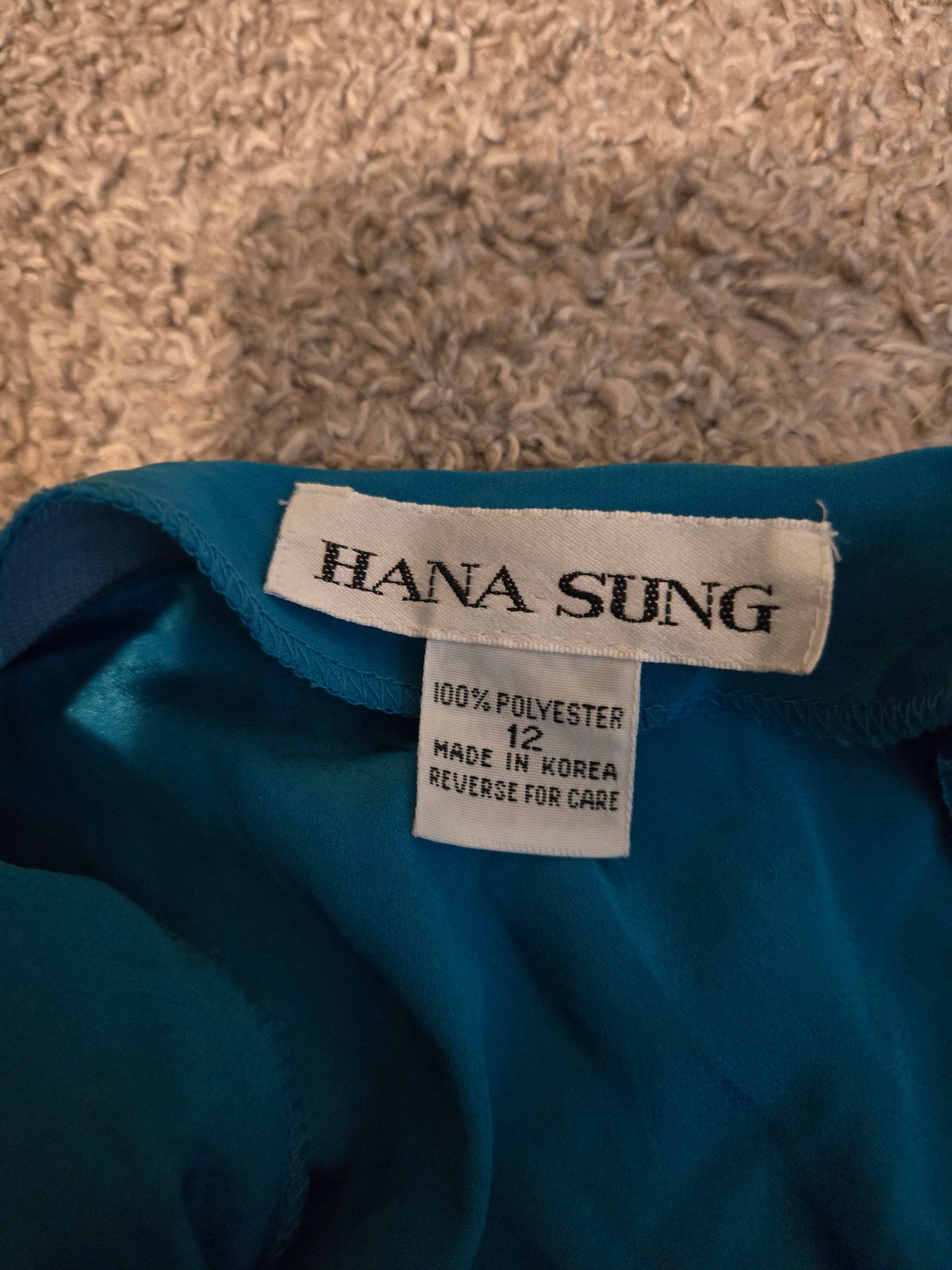 Vintage HANA SUNG Blue SECRETARY DRESS Women’s Size 12