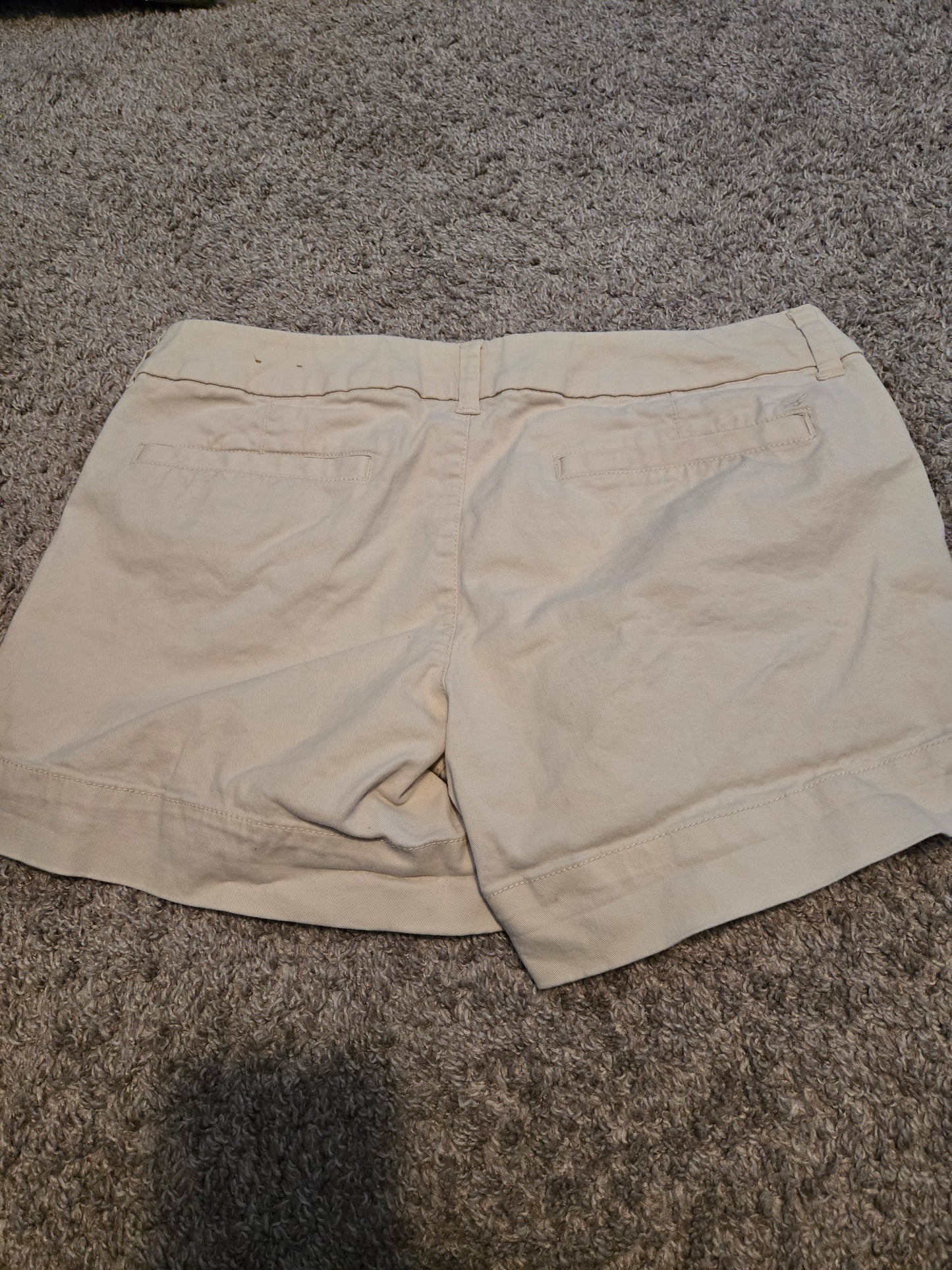 American Eagle Outfitters Womens Shorts Size 10 Beige Khaki Chino Low Rise W 34