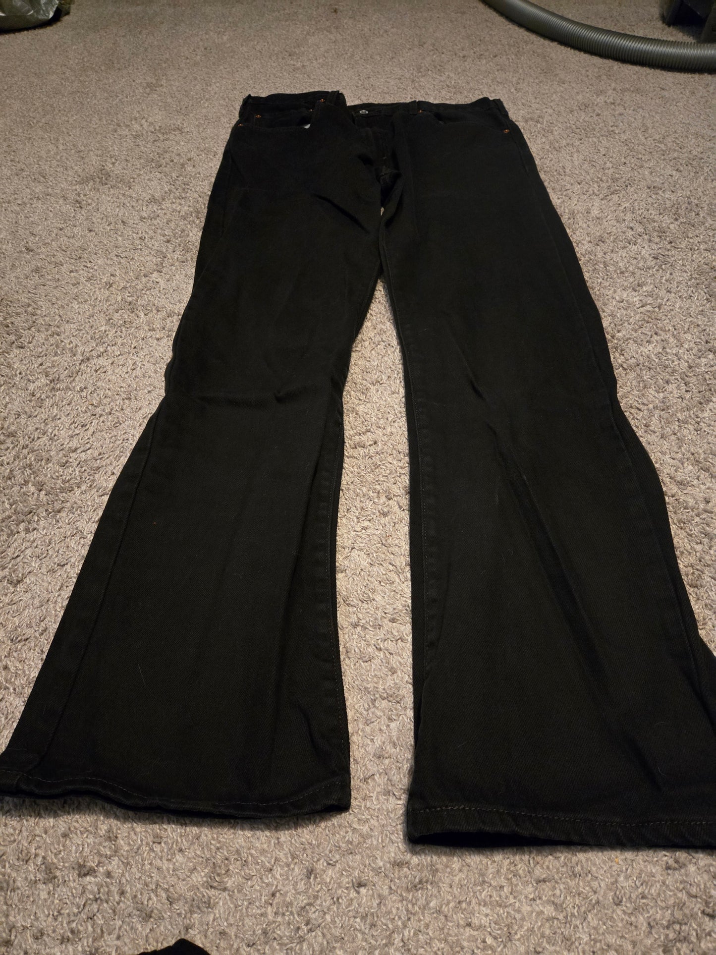 Levi Strauss Jeans Black Denim Men's 38 x 34 Cotton Blend Zip Flat Front Pant