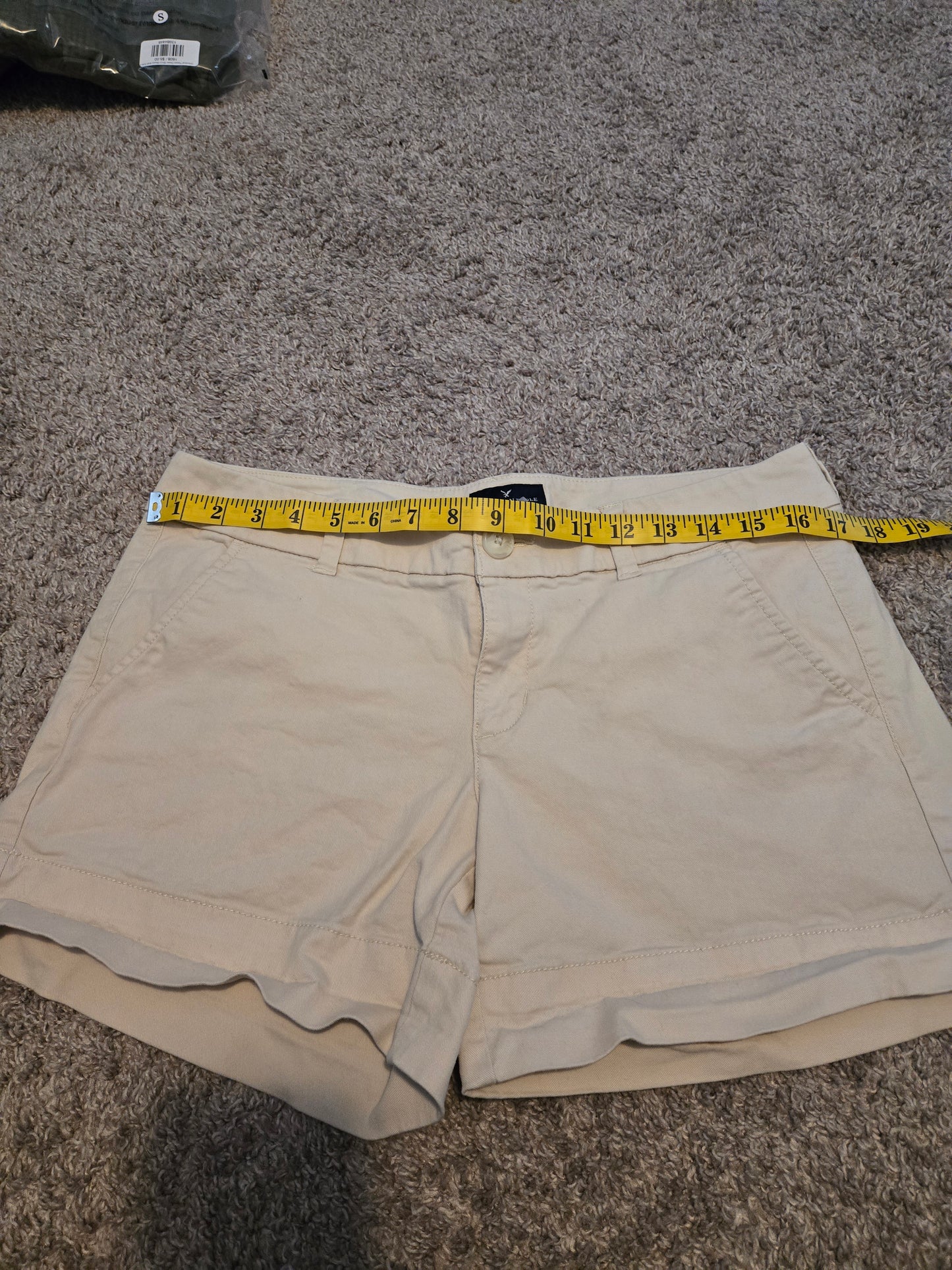 American Eagle Outfitters Womens Shorts Size 10 Beige Khaki Chino Low Rise W 34