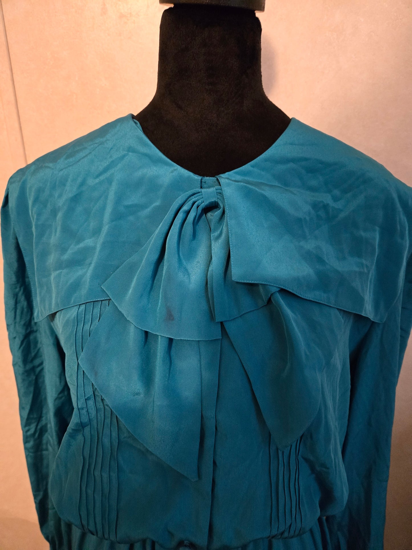 Vintage HANA SUNG Blue SECRETARY DRESS Women’s Size 12