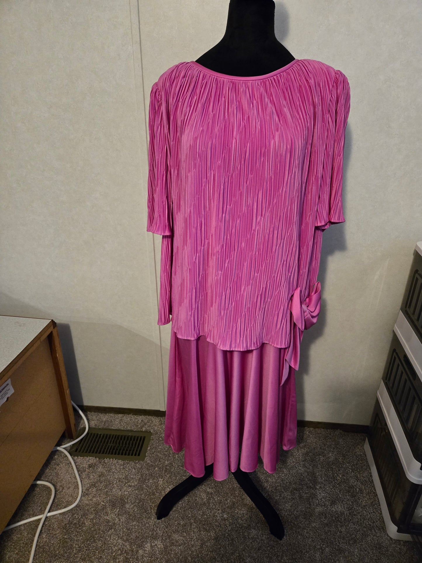 Vintage Gilberti Pink 2-Pc Look Dress