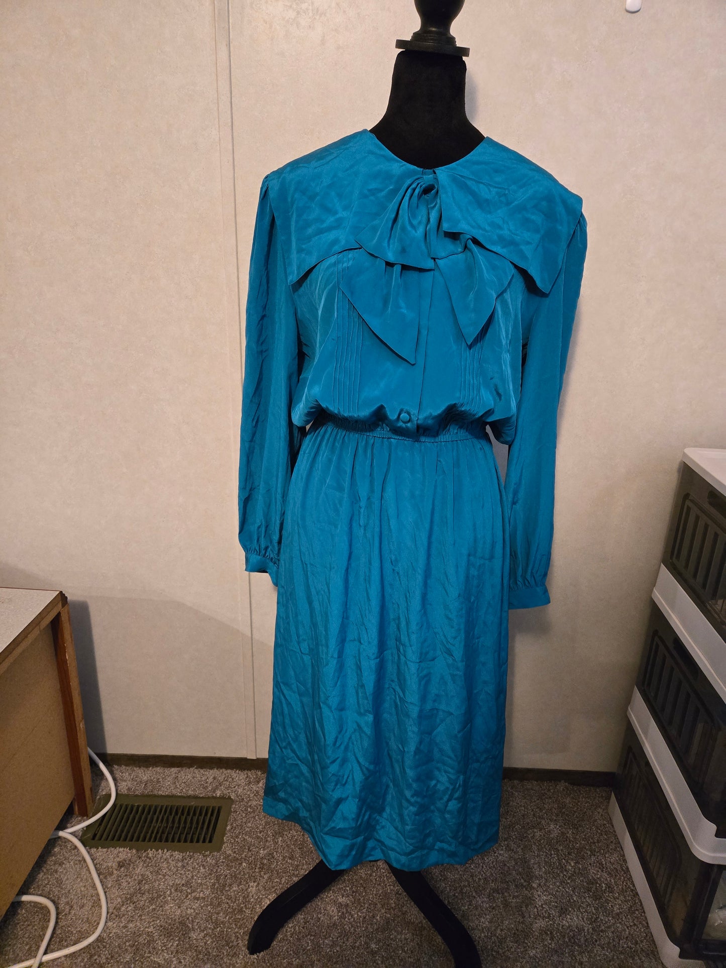 Vintage HANA SUNG Blue SECRETARY DRESS Women’s Size 12